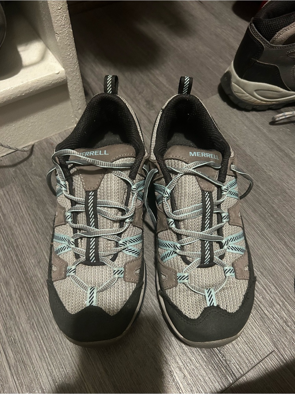 Merrell Gray and Light Blue Women's Trail Shoes